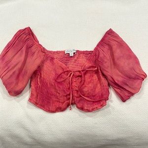 Emory park pink top with tie in front